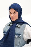 Modal Gofre Şal Lacivert
